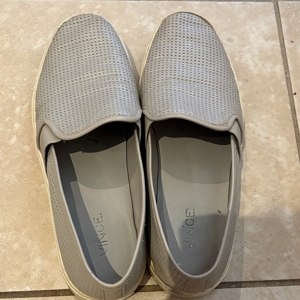 Vince Women’s Light Gray Slip-On Loafers